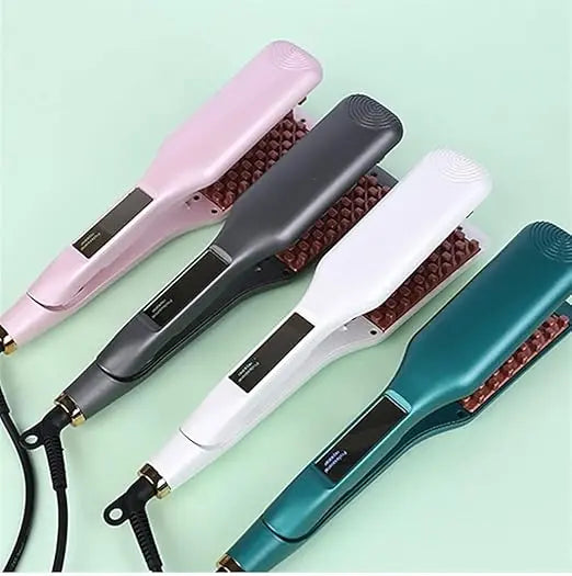 Hair Straightener & Curler – Ceramic Crimper, Corrugated Curler, Flat Iron for 3D Fluffy Hair Styling - Flyzeo Store